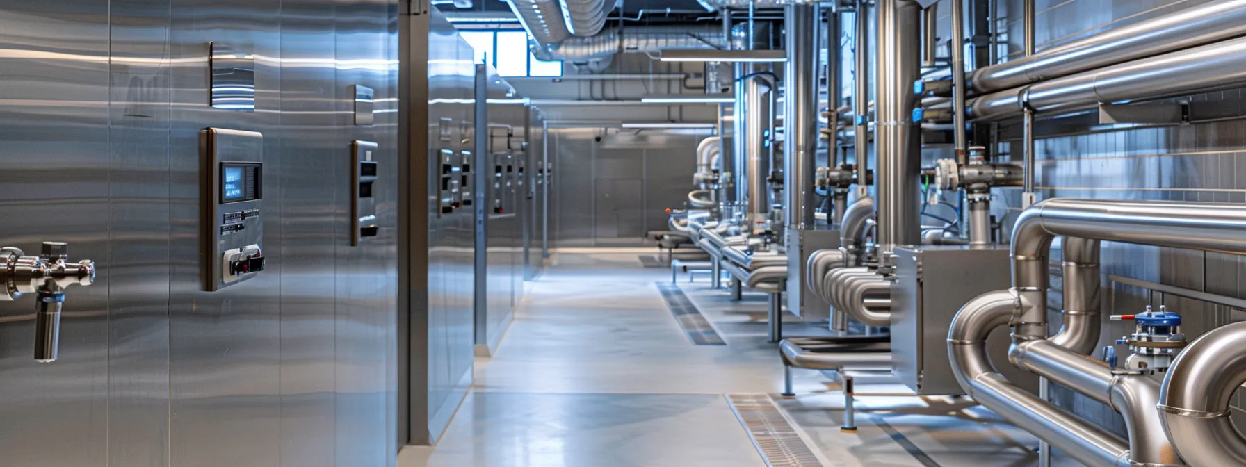 a dynamic urban office environment showcases an innovative commercial plumbing installation with gleaming metallic pipes and sophisticated fixtures, emphasizing the importance of quality workmanship and modern sanitation solutions.