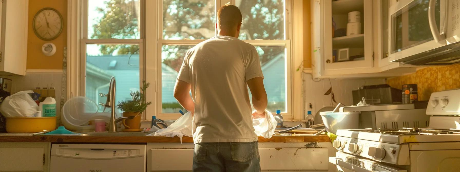 a skilled handyman efficiently tackles a variety of repairs in a well-lit houston home, showcasing expertly executed plumbing and electrical work alongside freshly repaired drywall and vibrant paint finishes, emphasizing the quality and professionalism of handyman services.